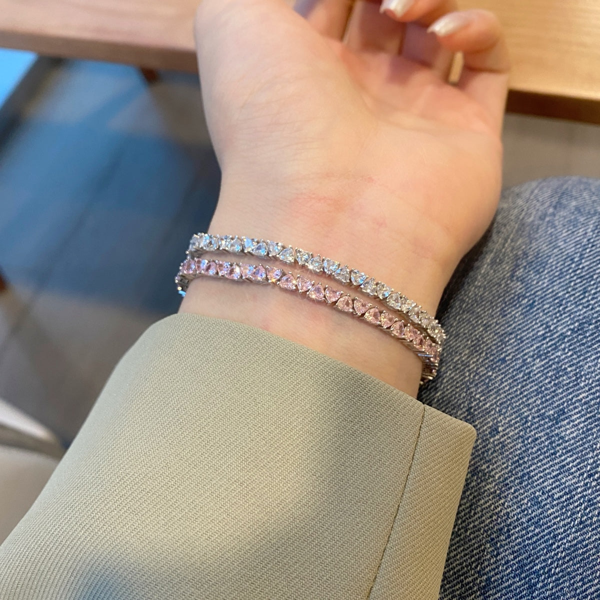 [AURORA]Dazzling Romantic Heart Bracelet