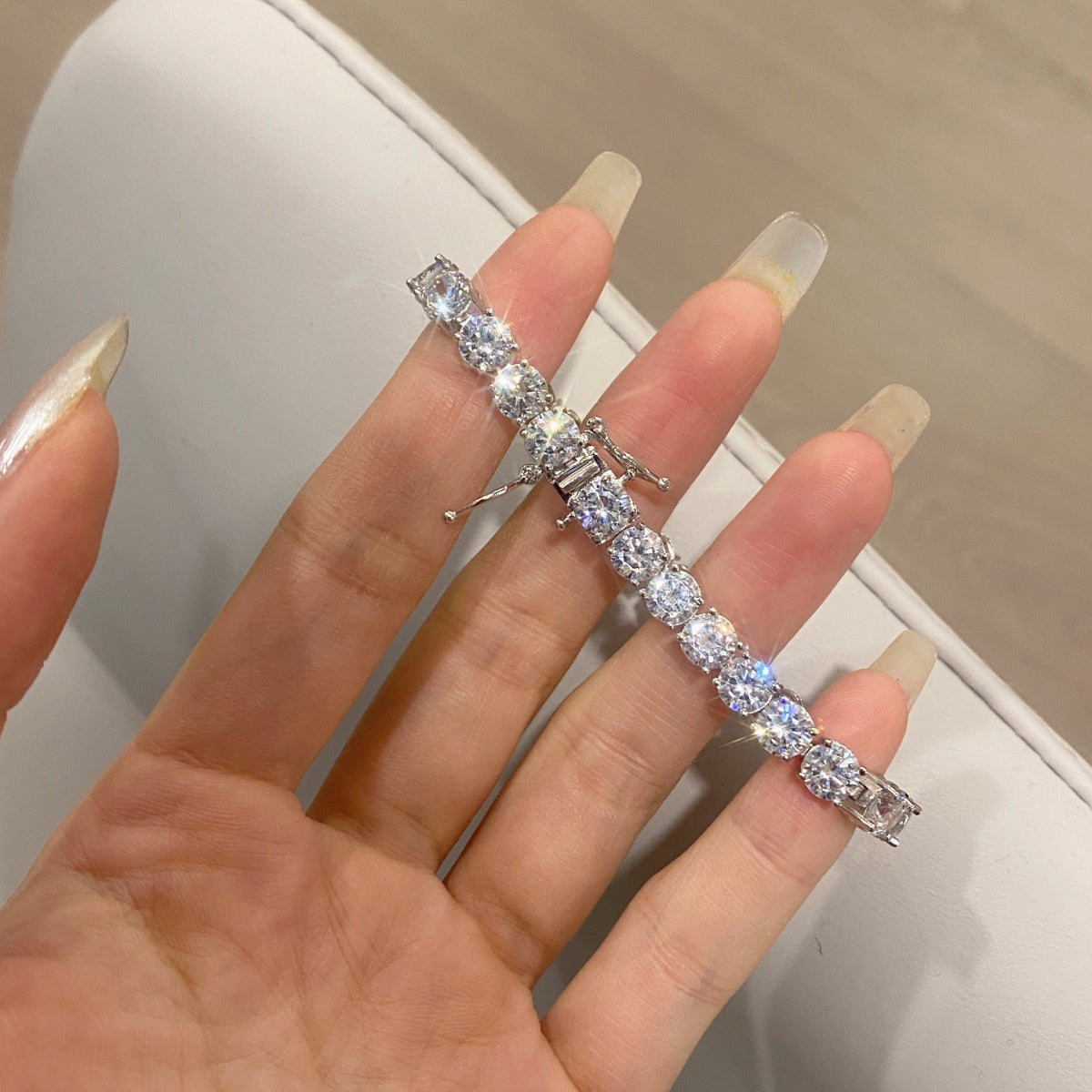 [AURORA]Ornate Sparkling Round Cut Wedding Bracelet