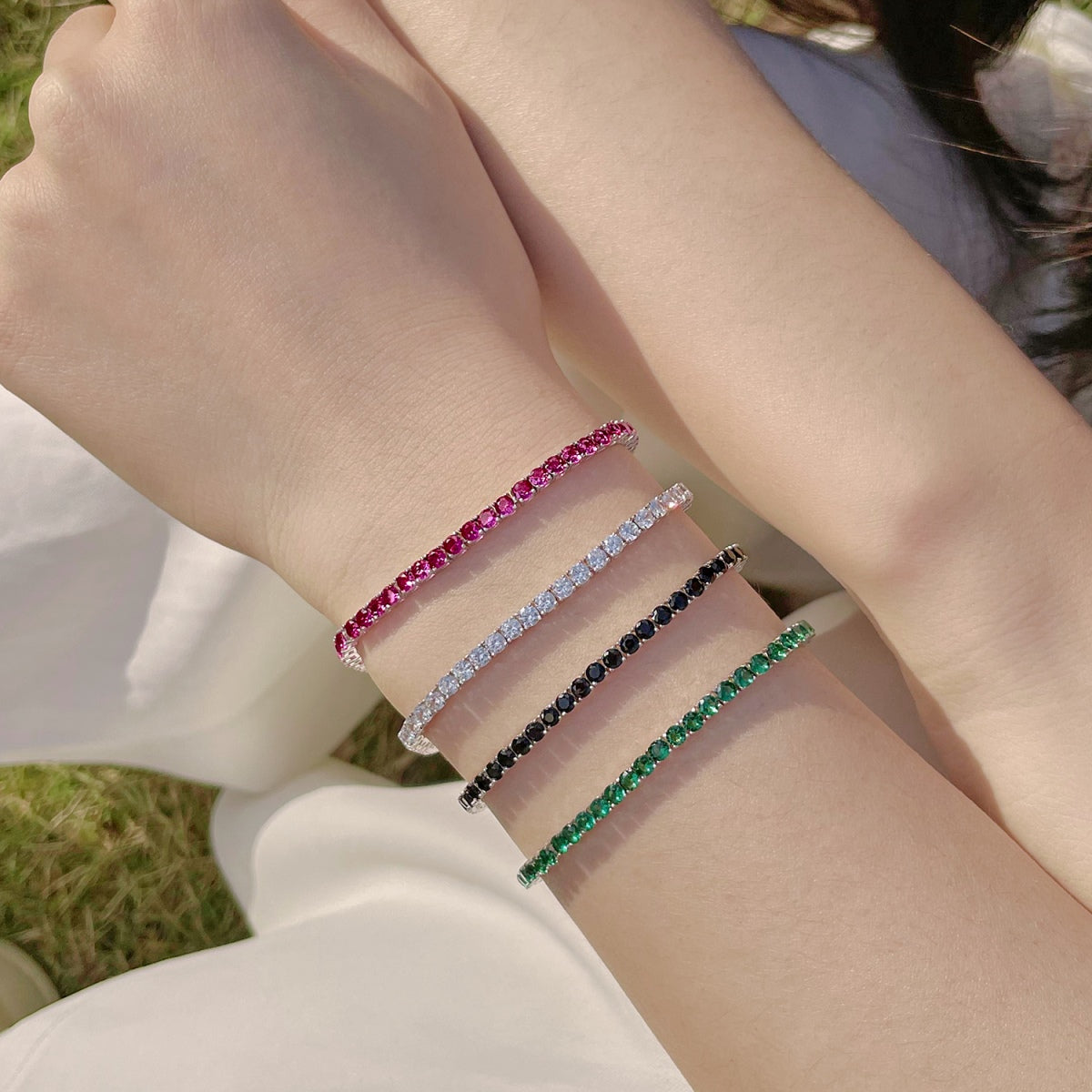 [AURORA]Radiant Colorful Round Cut Party Bracelet