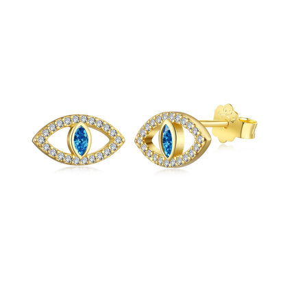 [AURORA]Blue Devil Eyes Hollow Stud Earrings
