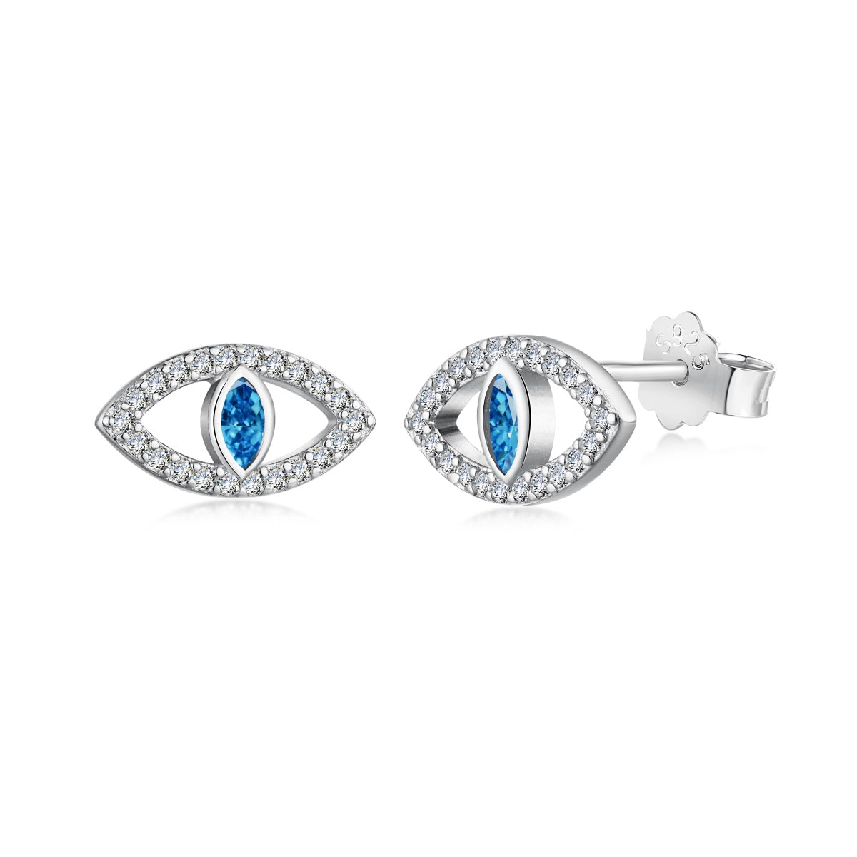 [AURORA]Blue Devil Eyes Hollow Stud Earrings