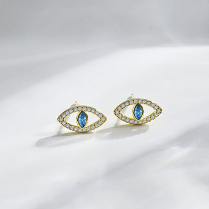 [AURORA]Blue Devil Eyes Hollow Stud Earrings