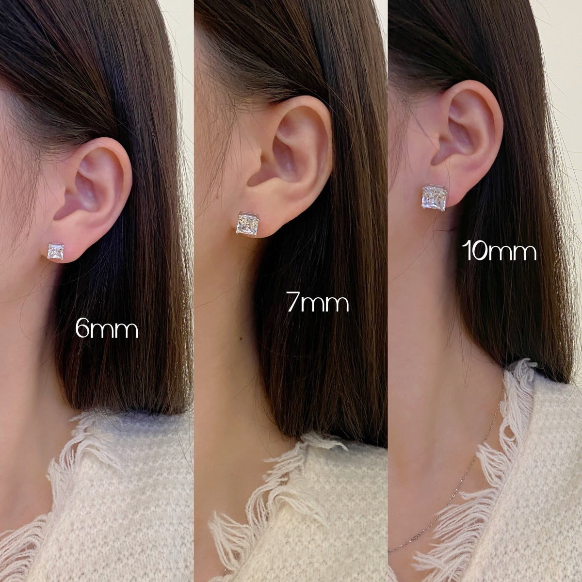 [AURORA]Delicate Square Shape Earrings
