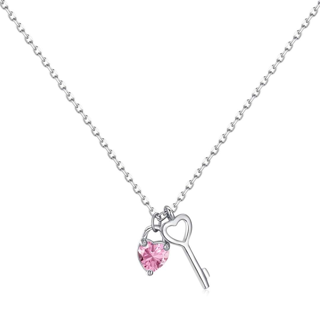 [AURORA]Unique Heart Shape Key Pendent Necklace