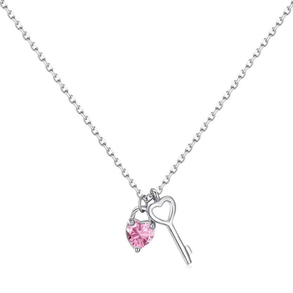 [AURORA]Unique Heart Shape Key Pendent Necklace