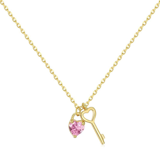 [AURORA]Unique Heart Shape Key Pendent Necklace
