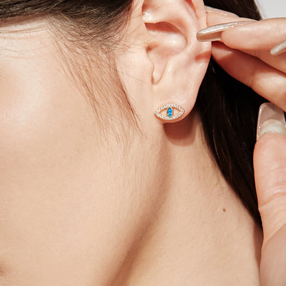 [AURORA]Blue Devil Eyes Hollow Stud Earrings