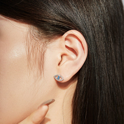 [AURORA]Blue Devil Eyes Hollow Stud Earrings