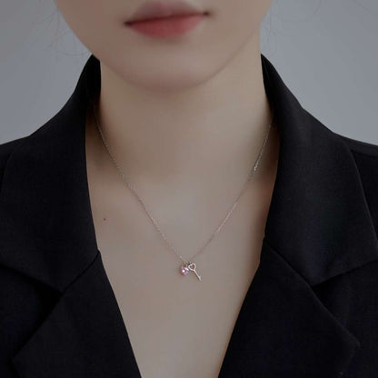 [AURORA]Unique Heart Shape Key Pendent Necklace