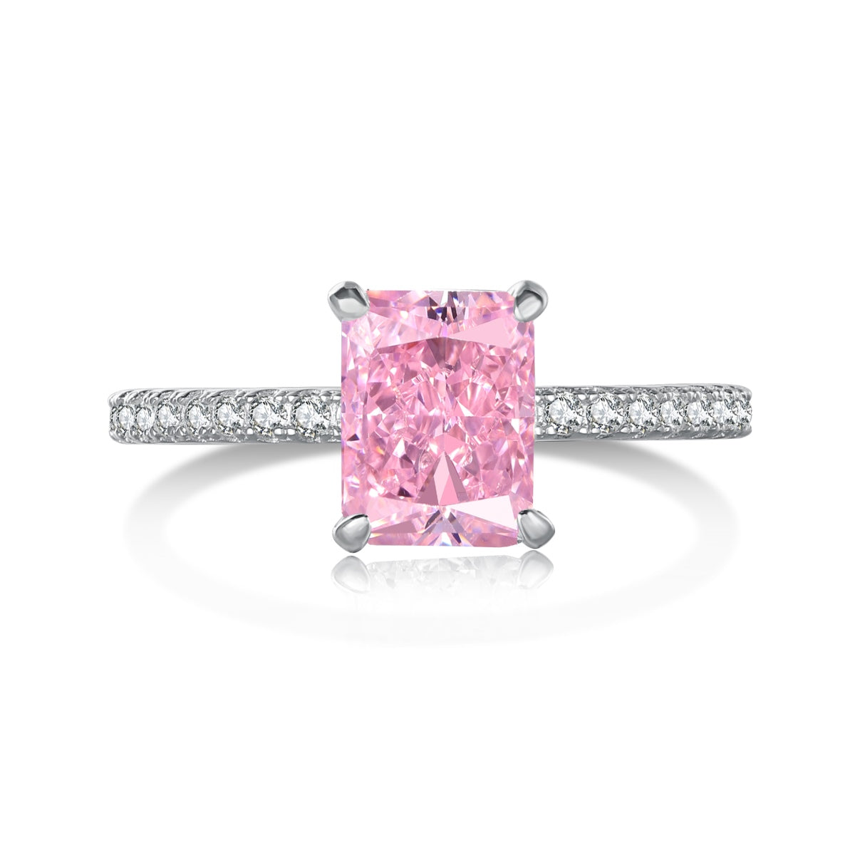 [AURORA]2.0 Carat Dazzling Sparkling Radiant Cut Party Ring