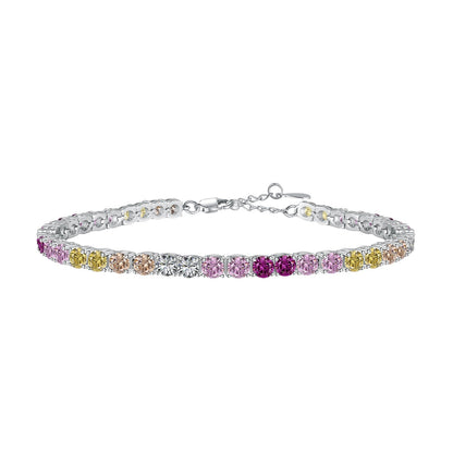 [AURORA]Radiant Colorful Round Cut Tennis Bracelet
