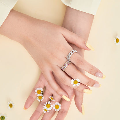 [AURORA]Sparkling Vibrant Emerald Cut Daily Ring