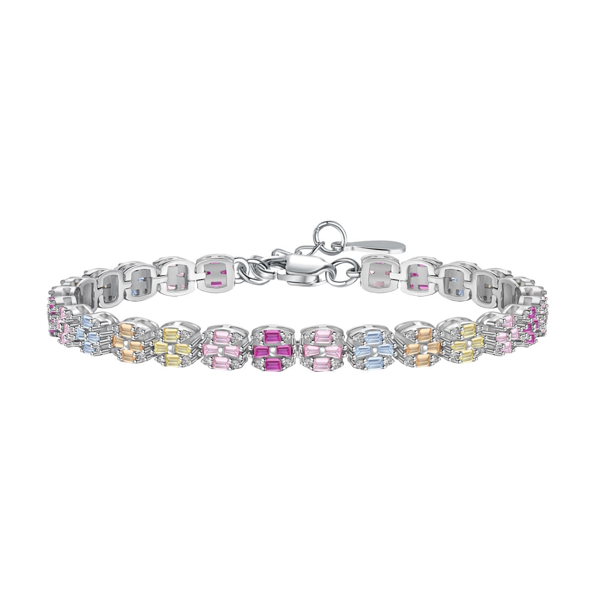 [AURORA]Delicate Colorful Emerald Cut Daily Bracelet