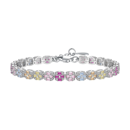 [AURORA]Delicate Colorful Emerald Cut Daily Bracelet