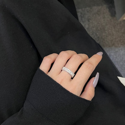 [AURORA]Splashy Ornate Emerald Cut Cocktail Ring