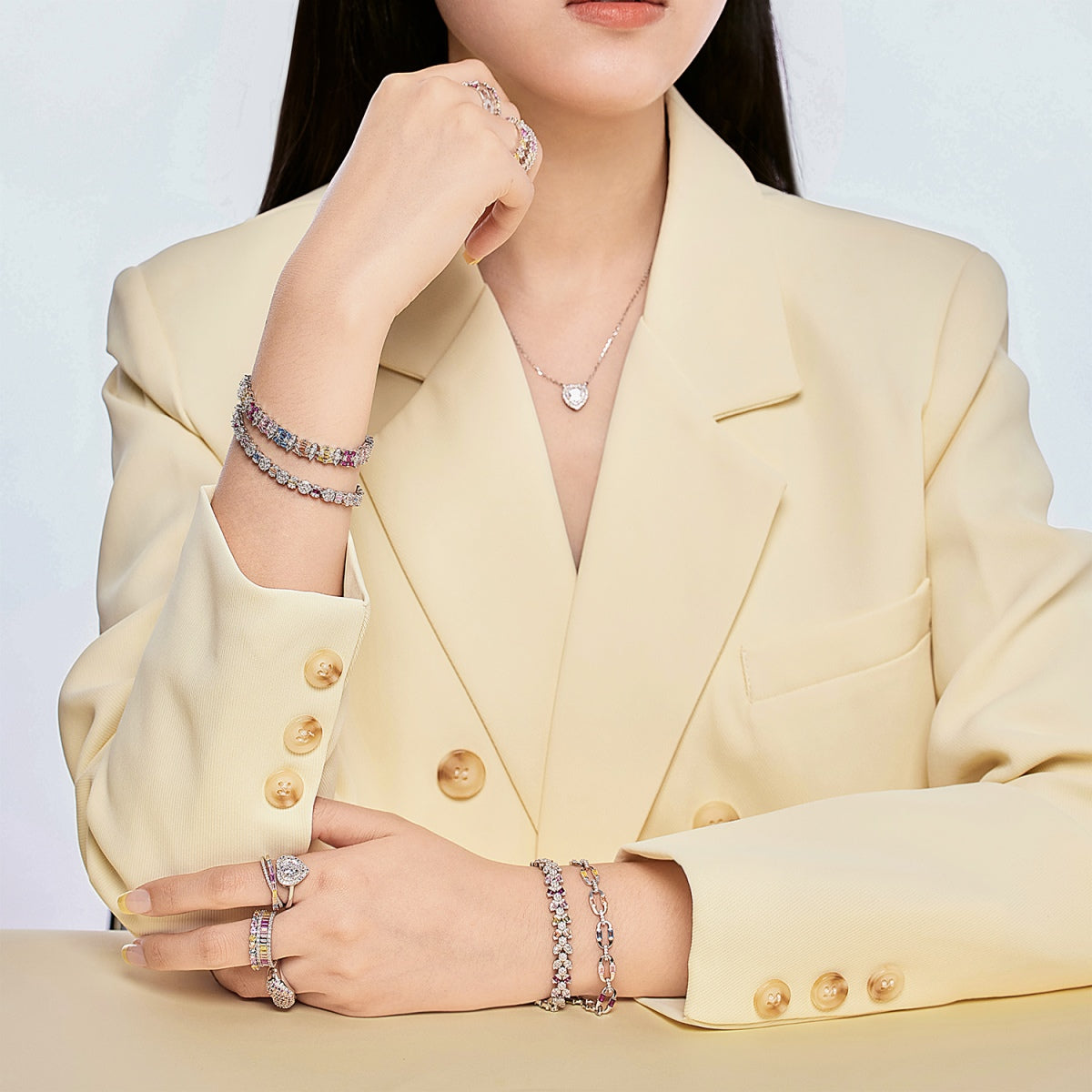 [AURORA]Delicate Colorful Multi Cut Party Bracelet