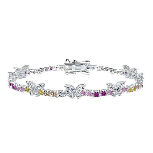 [AURORA]Ornate Colorful Butterfly Shape Round Cut Daily Bracelet