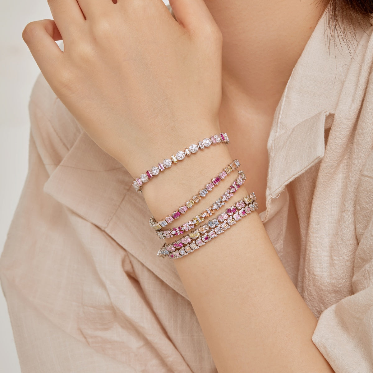 [AURORA]Radiant Colorful Round Shape Daily Bracelet