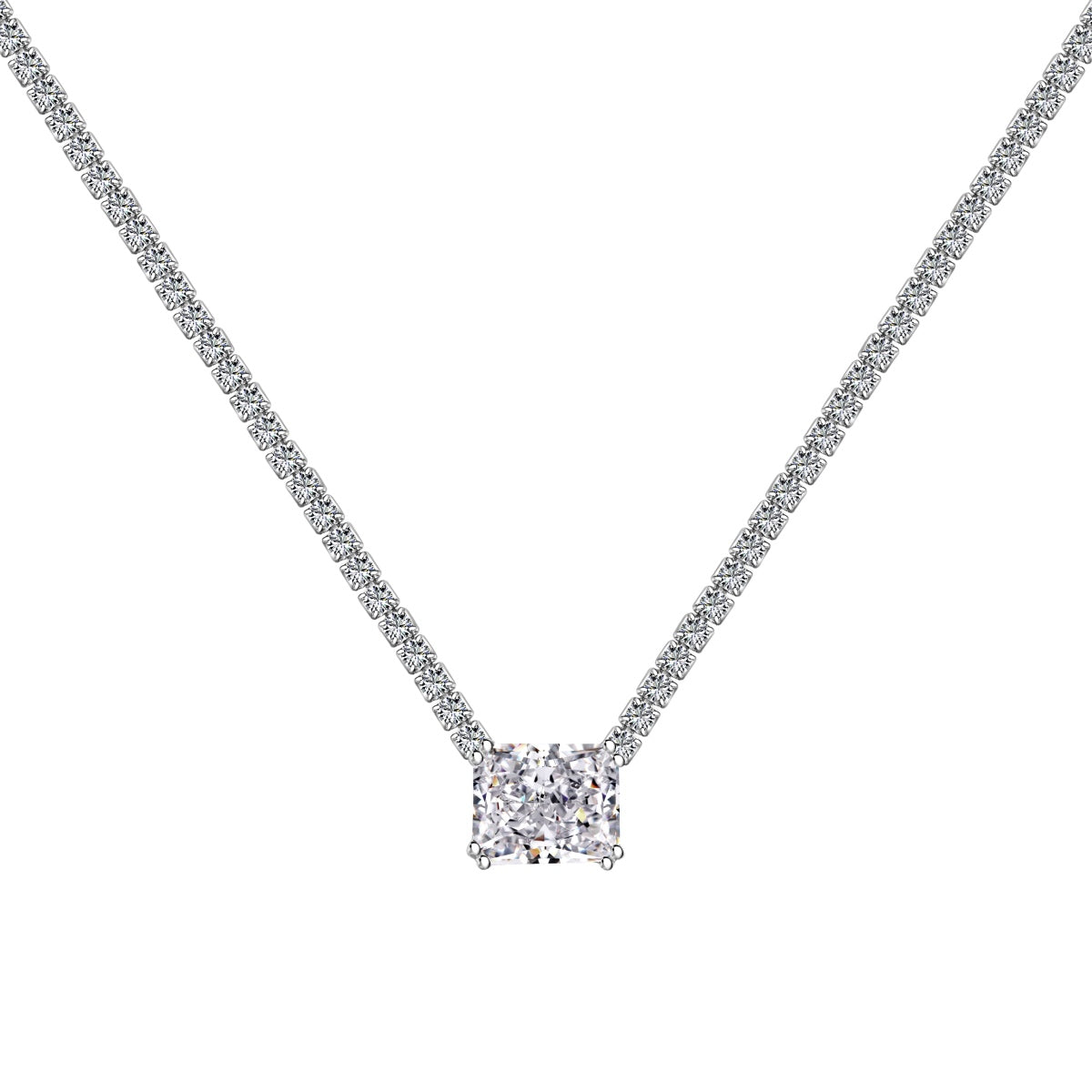 [AURORA]4.0 Carat Elegant Radiant Cut Necklace