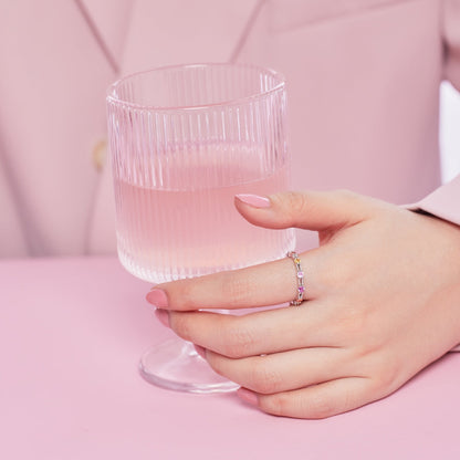 [AURORA]Sparkling Colorful Round Cut Tennis Ring