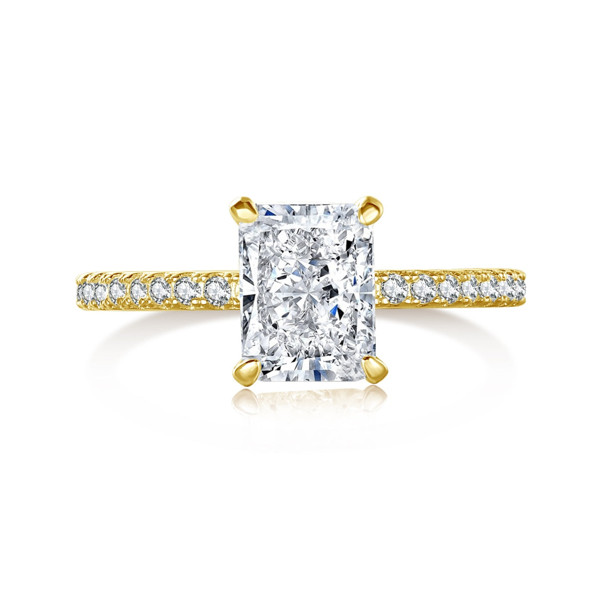[AURORA]2.0 Carat Dazzling Sparkling Radiant Cut Party Ring