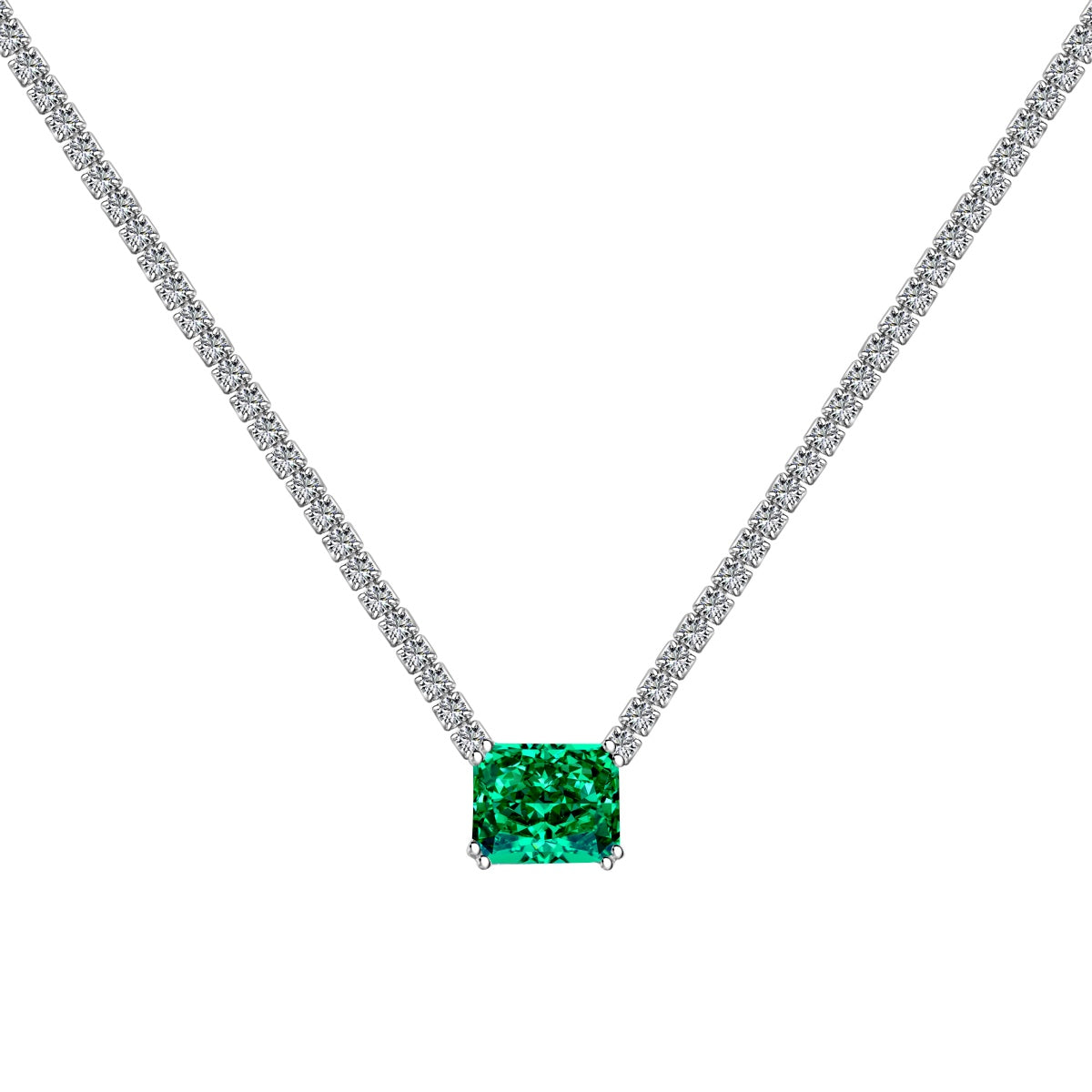 [AURORA]4.0 Carat Elegant Radiant Cut Necklace