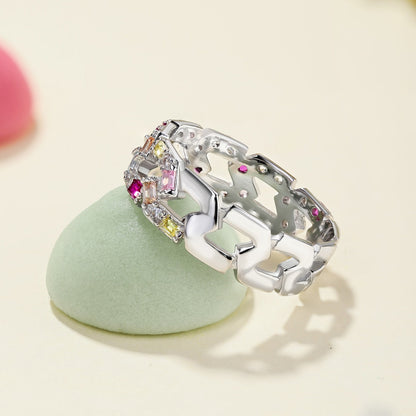 [AURORA]Sparkling Vibrant Emerald Cut Daily Ring