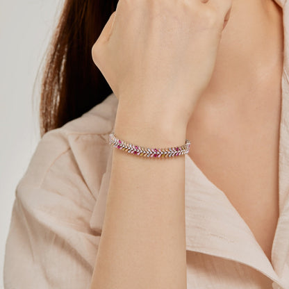 [AURORA]Dainty Radiant Emerald Cut Daily Bracelet