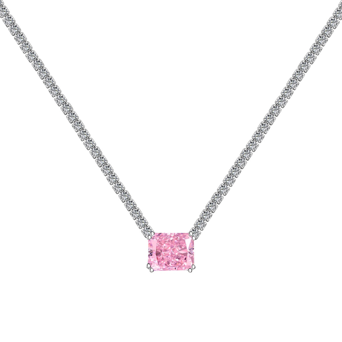 [AURORA]4.0 Carat Elegant Radiant Cut Necklace