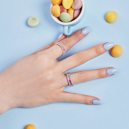 [AURORA]Splashy Ornate Emerald Cut Cocktail Ring