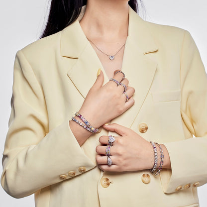 [AURORA]Splashy Ornate Emerald Cut Cocktail Ring