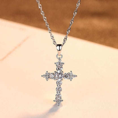 [AURORA]Delicate Cross Shape Necklace