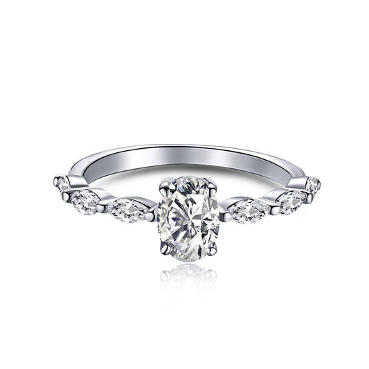 [AURORA]0.75 Carat Luxurious Vibrant Elongated Cushion Cut Daily Ring