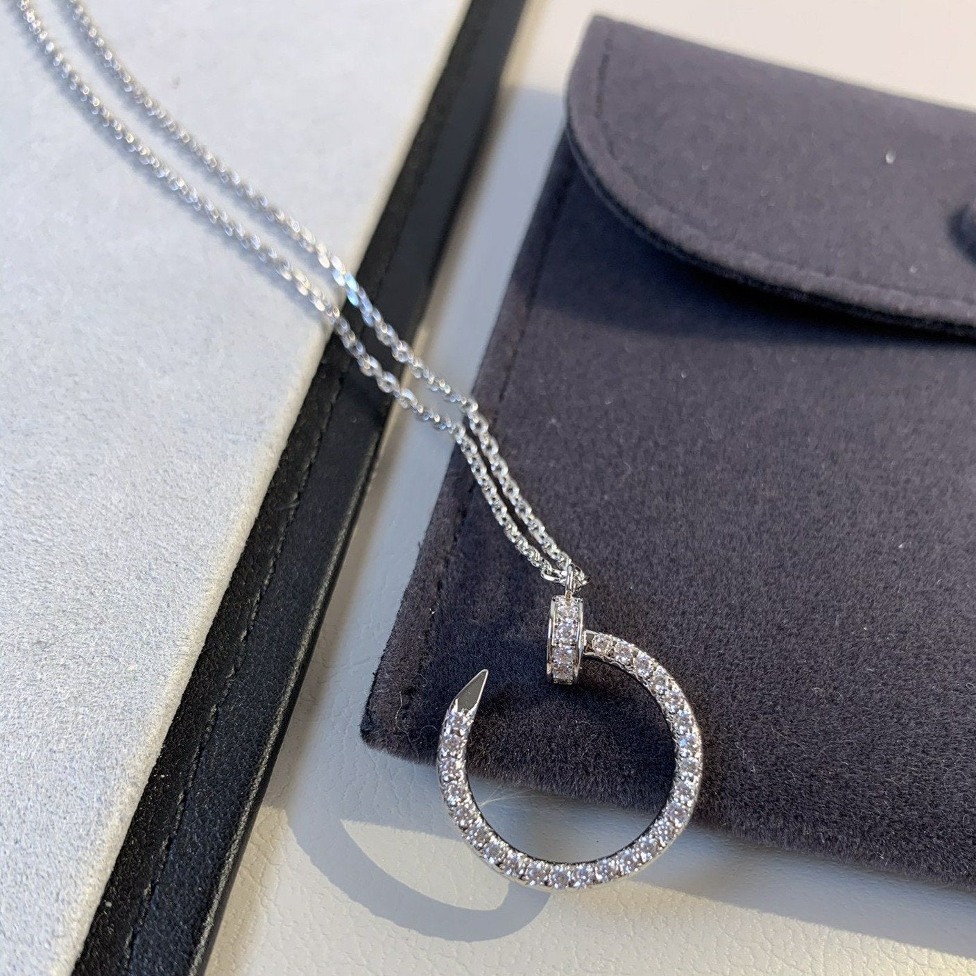 [AURORA]JUSTE NECKLACE SILVER DIAMONDS