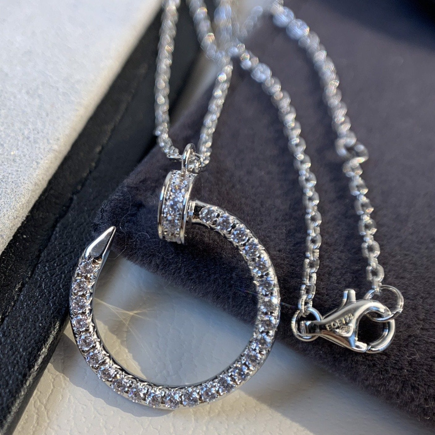 [AURORA]JUSTE NECKLACE SILVER DIAMONDS