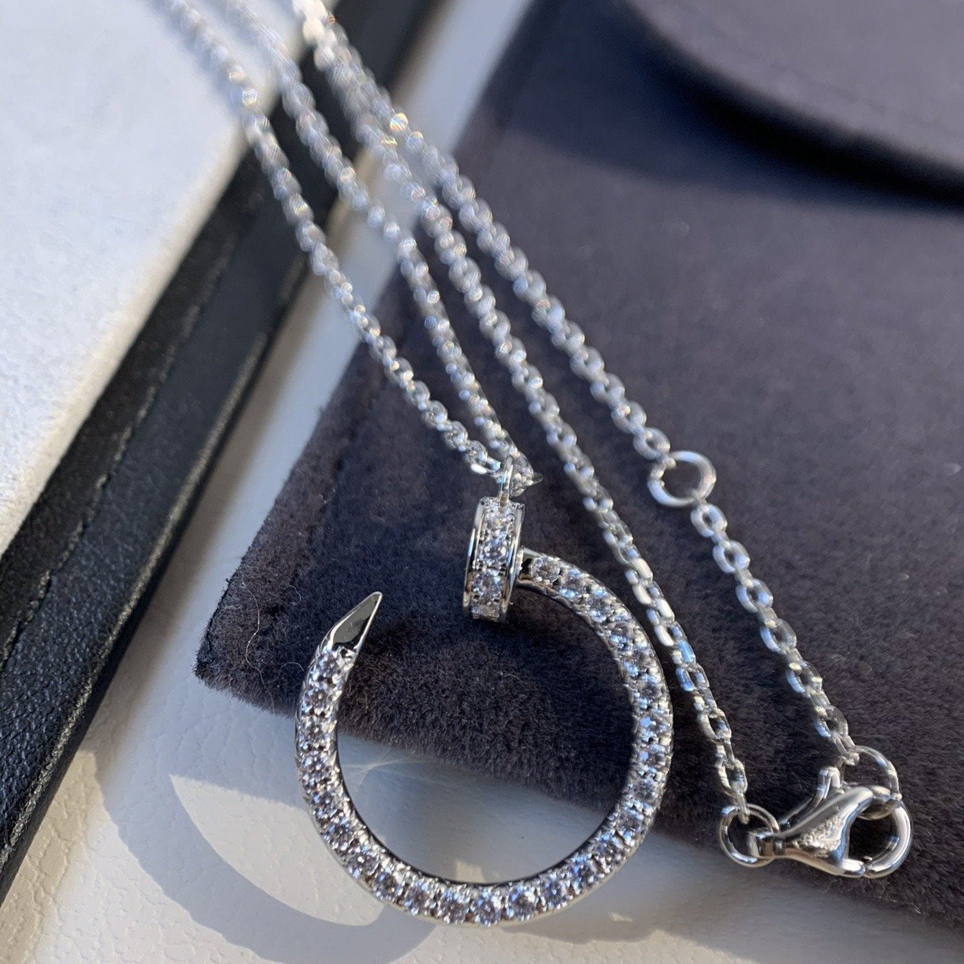 [AURORA]JUSTE NECKLACE SILVER DIAMONDS