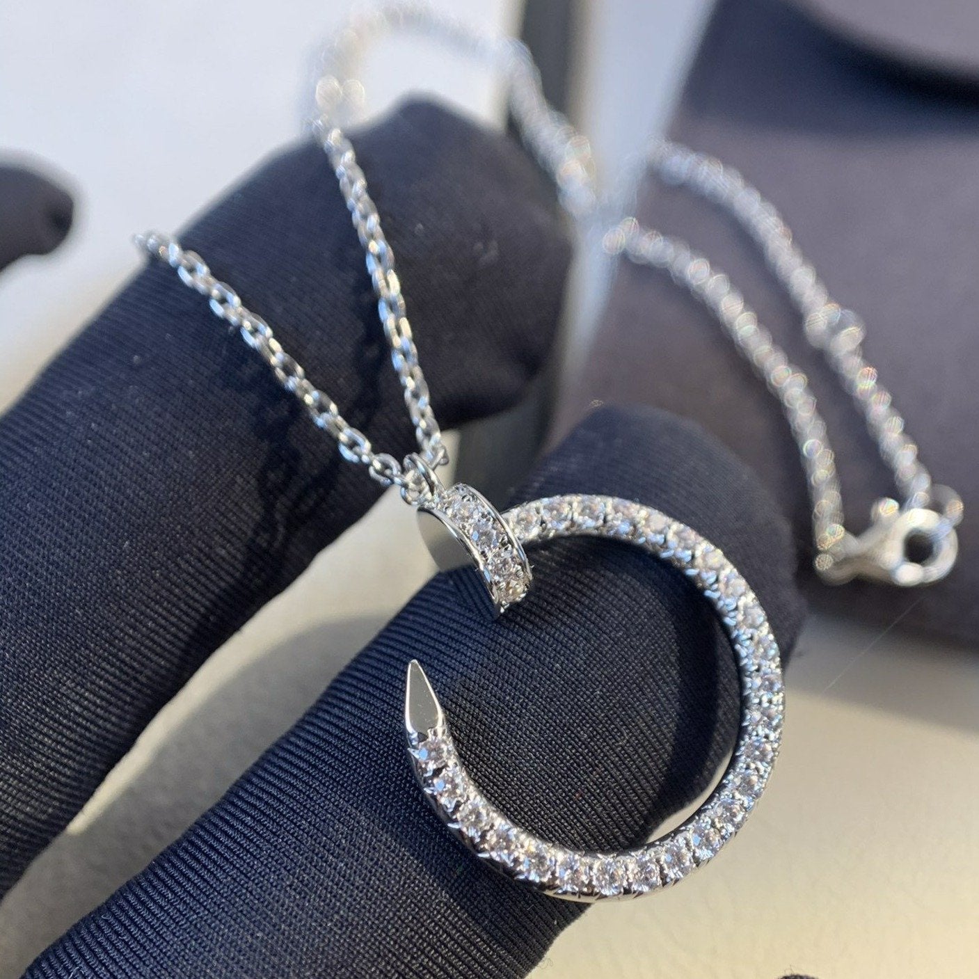 [AURORA]JUSTE NECKLACE SILVER DIAMONDS
