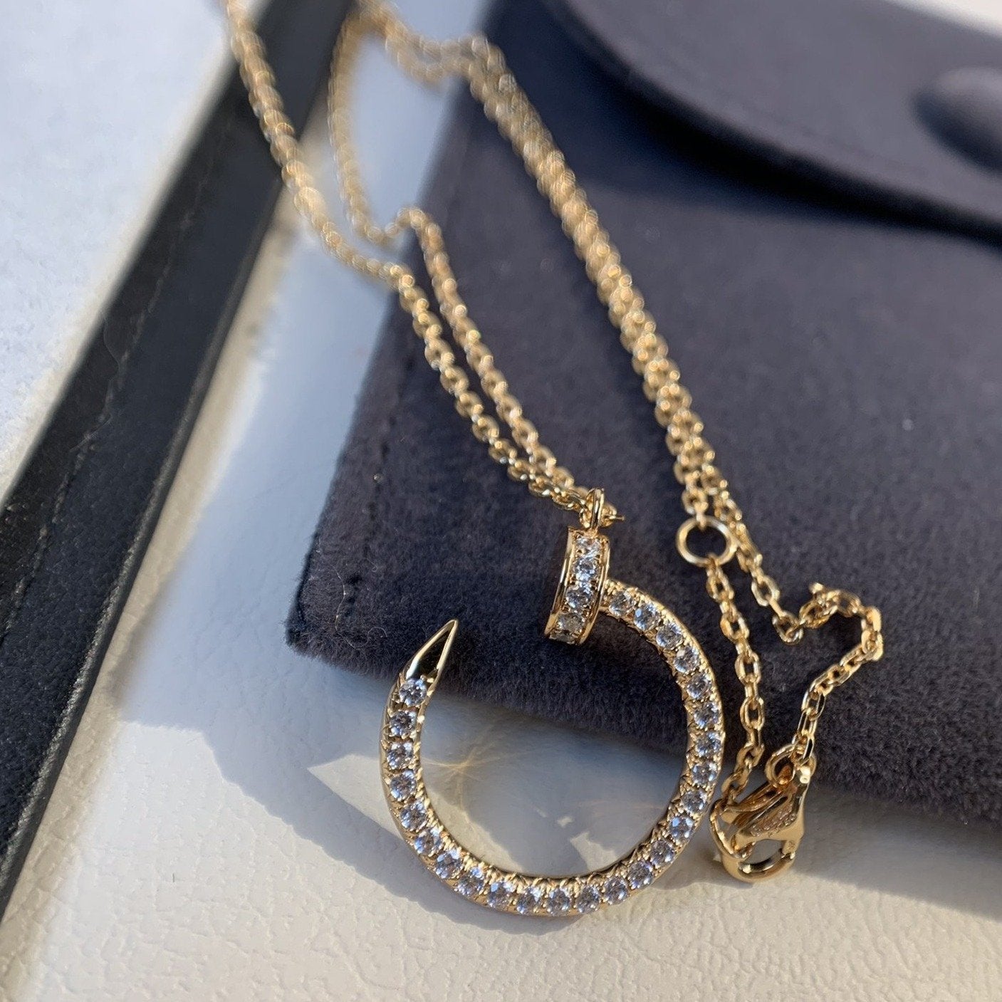 [AURORA]JUSTE NECKLACE PINK GOLD DIAMONDS