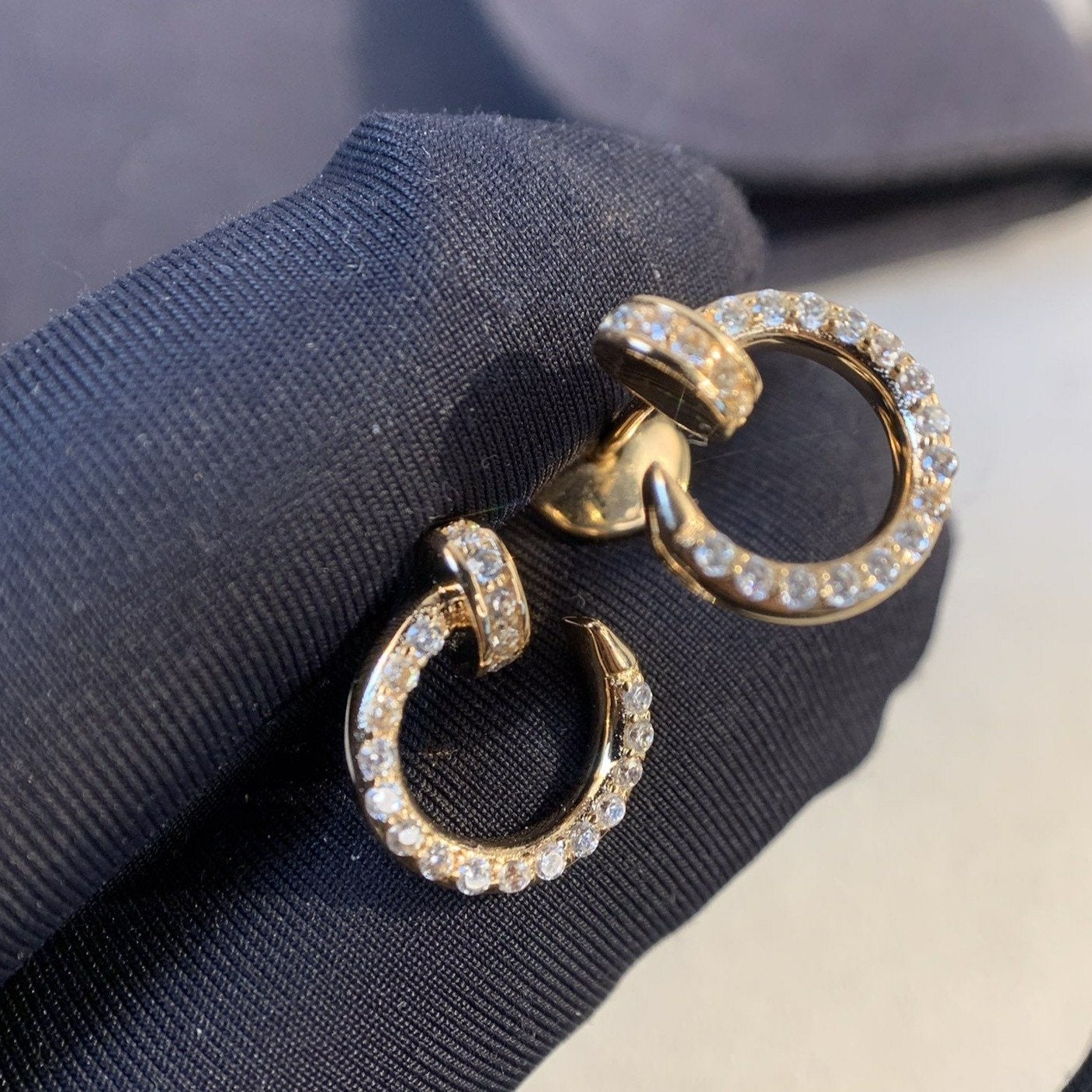 [AURORA]JUSTE EARRINGS GOLD DIAMONDS