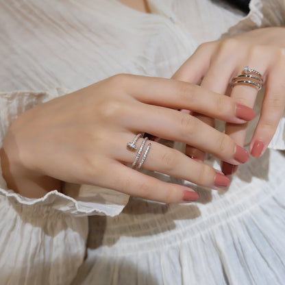 [AURORA]JUSTE RING 1.8MM SILVER DOUBLE ROW DIAMONDS