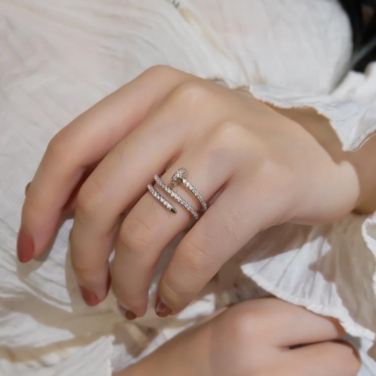 [AURORA]JUSTE RING 1.8MM SILVER DOUBLE ROW DIAMONDS