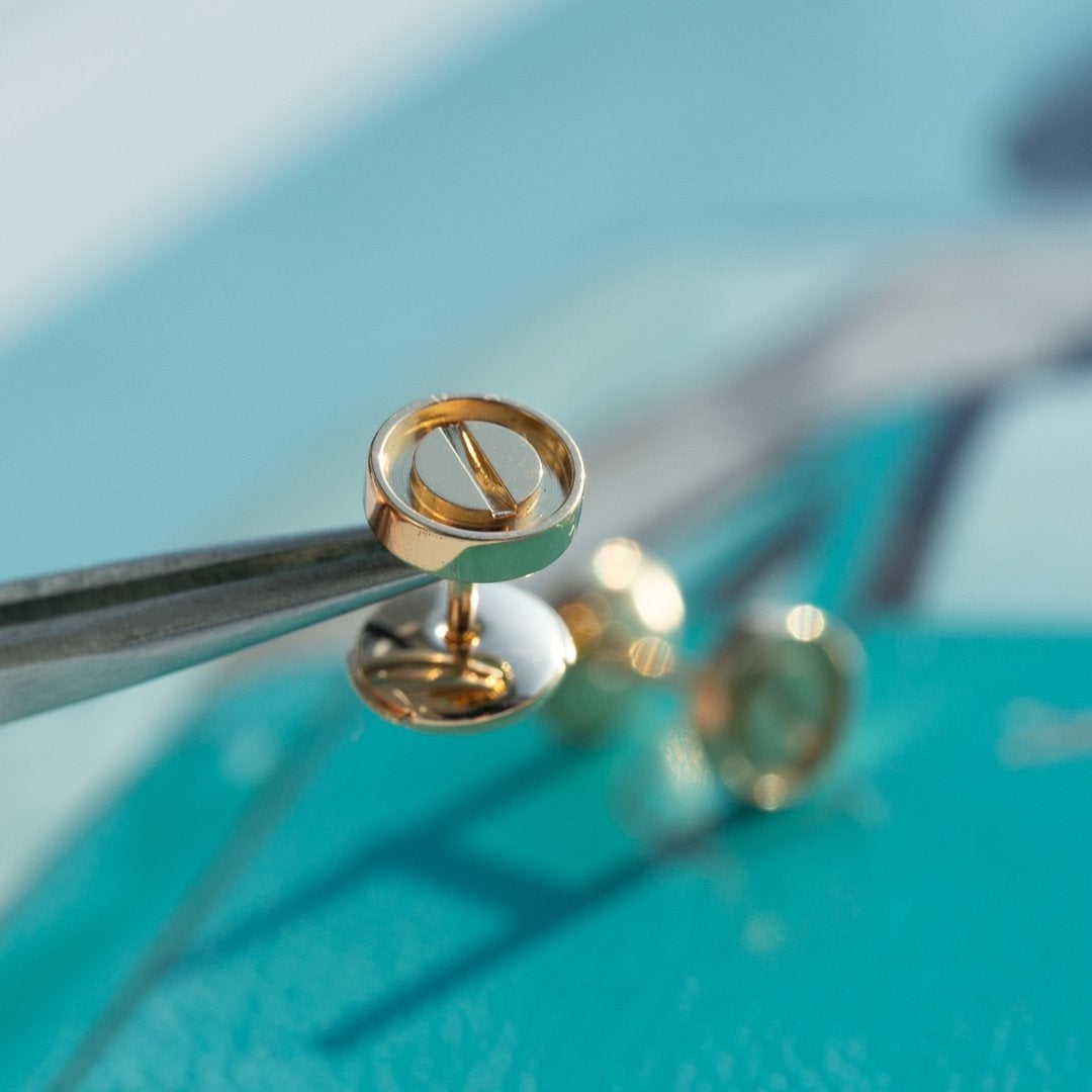 [AURORA]LOVE EARRINGS PINK GOLD 10MM