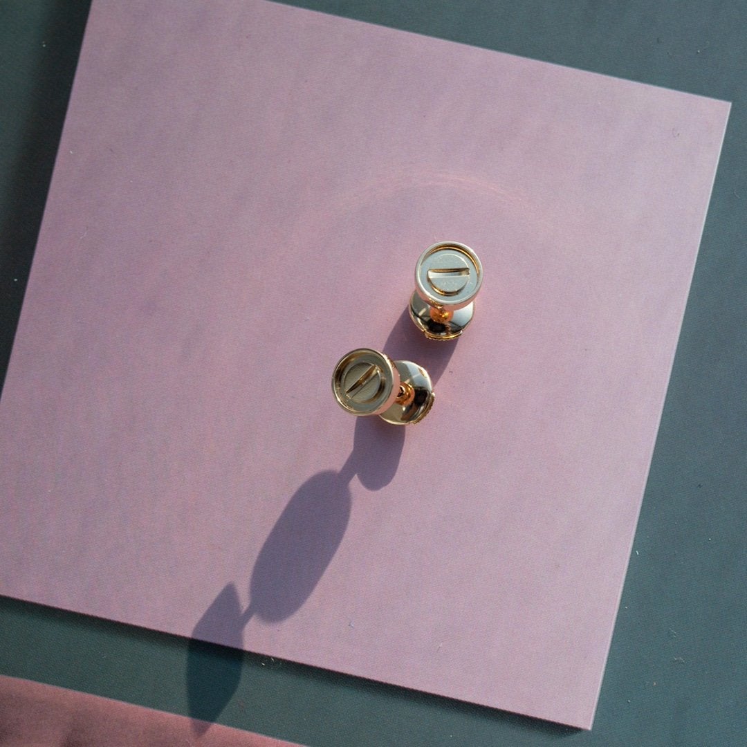 [AURORA]LOVE EARRINGS PINK GOLD 10MM