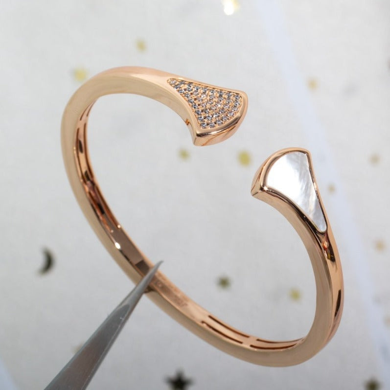 [AURORA]DREAM BRACELET OPEN PINK GOLD MOP DIAMOND