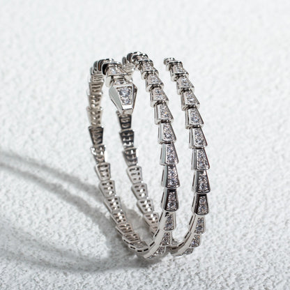 [AURORA]SERPENTI BRACELET SILVER DIAMOND DOUBLE ROW