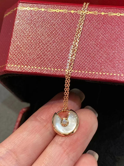 [AURORA]AMULETTE ROSE GOLD MOP NECKLACE