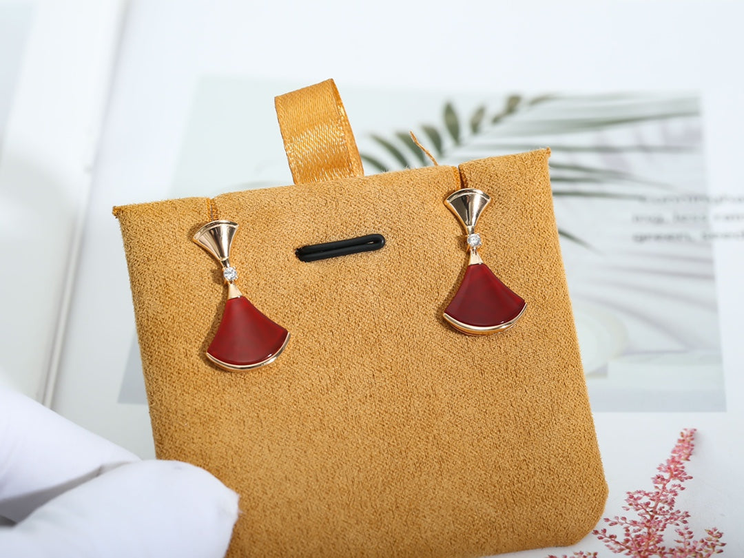 [AURORA]DREAM Carnelian PINK GOLD EARRINGS