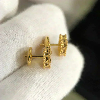 [AURORA]CLOVER MINI 9.5MM MALACHITE  EARRINGS