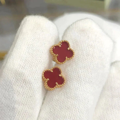 [AURORA]CLOVER MINI 9.5MM CARNELIAN EARRINGS