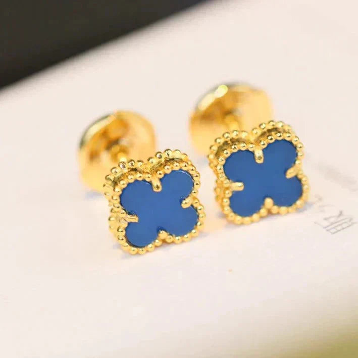 [AURORA]CLOVER MINI 9.5MM TURQUOISE EARRINGS